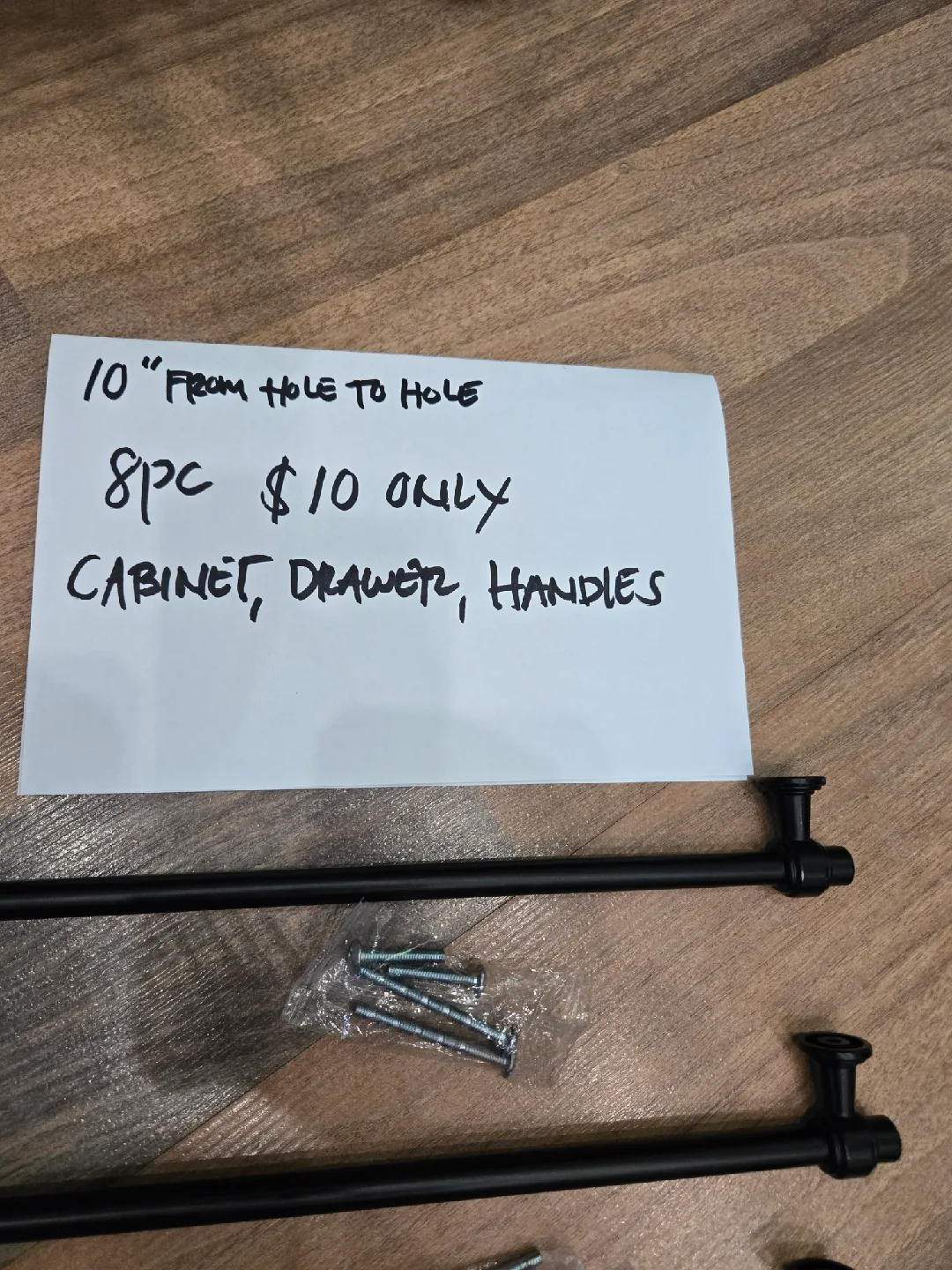 8 New Black Cabinet/Drawer Handles - 10 inch thumbnail