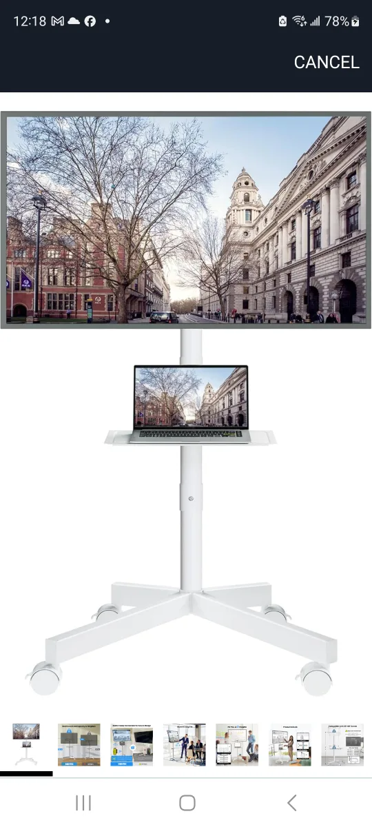 BONTEC Mobile TV STAND with Tilt Function image indicator(2)