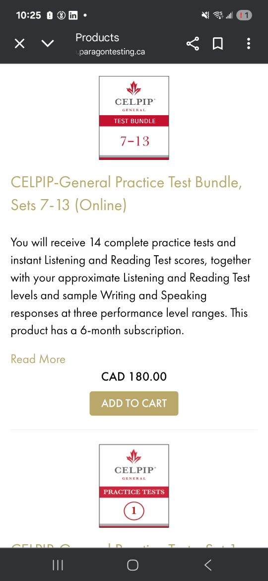 CELPIP-General Practice Test Bundle, Sets 7-13 (Online)