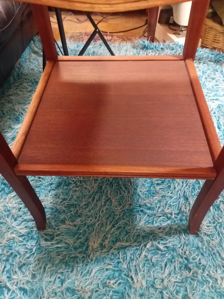 Cherry Wood ART DECO Side Table with Shelf image indicator(2)