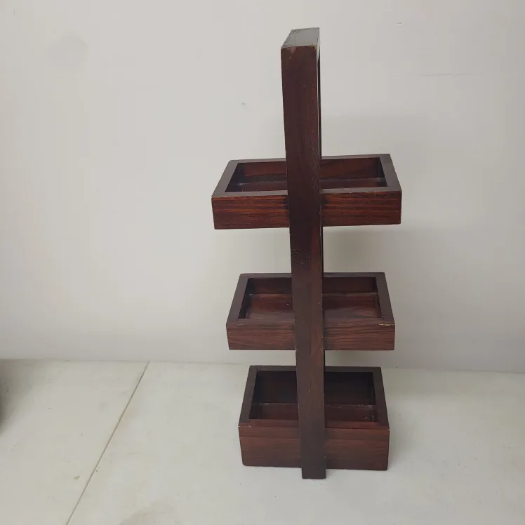Wooden 3-Tier Shelf - Dark Brown thumbnail