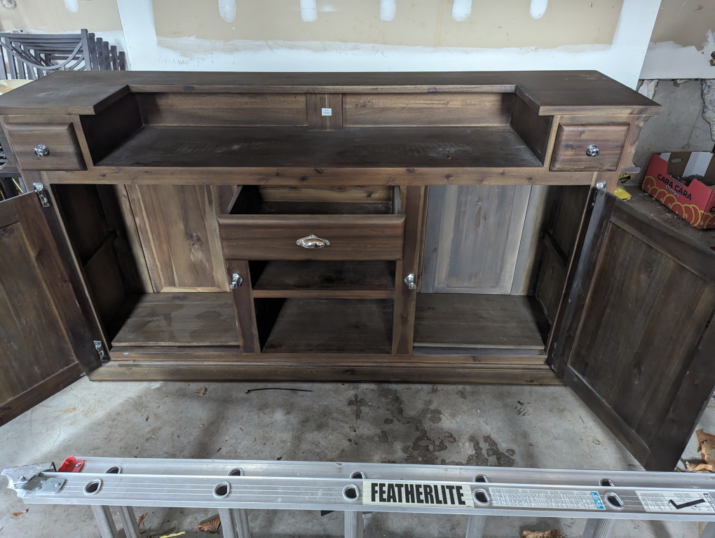 Solid Wood Bar Cabinet – Excellent Condition