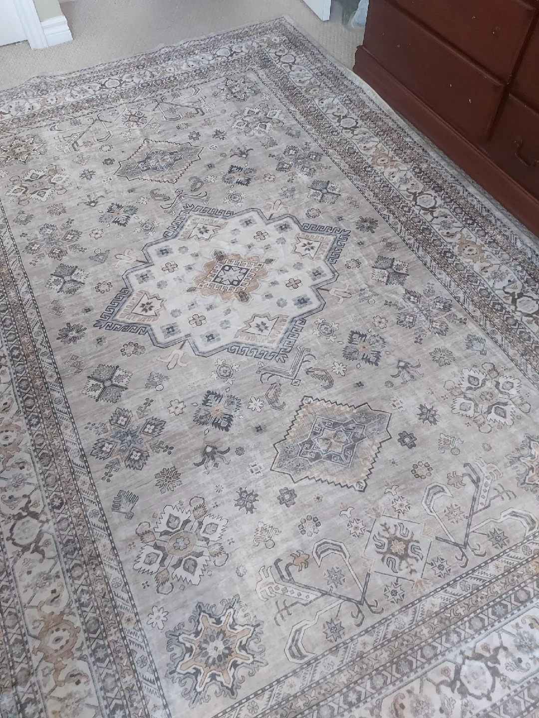 Area Rug washable Beige/Grey 6ft ×9ft brand new image indicator(5)
