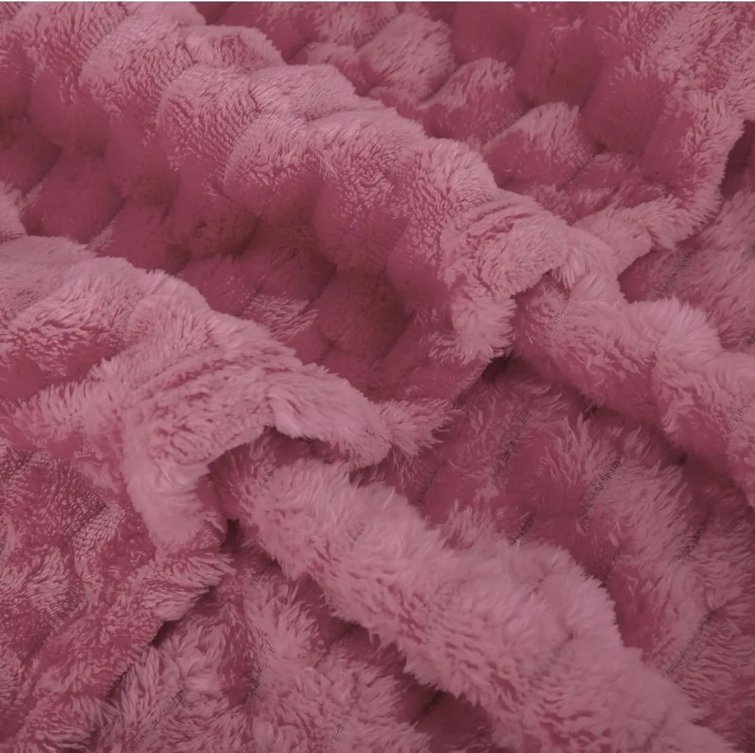 Pink Textured Throw Blanket 30"×40" image indicator(4)