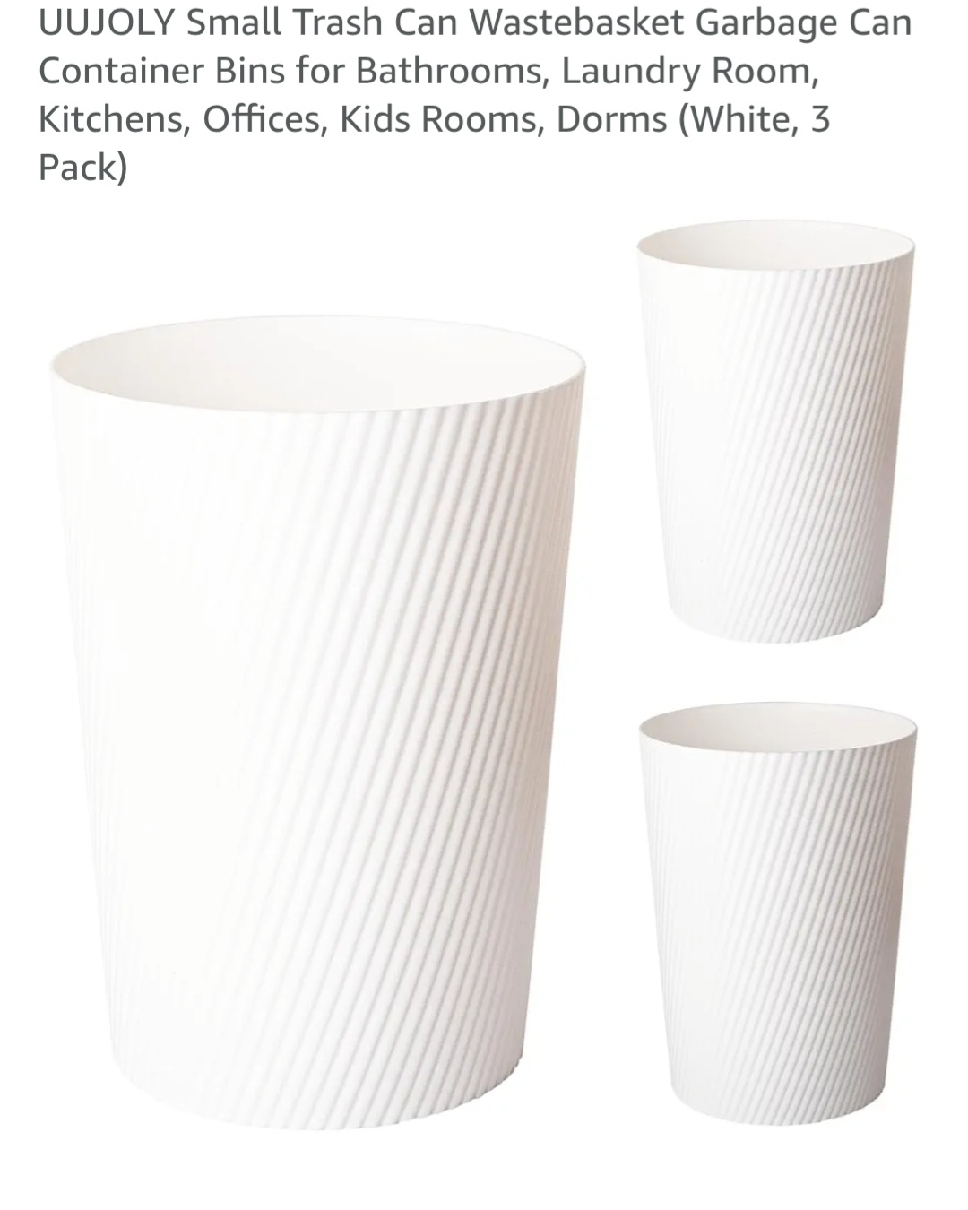 UUJOLY White Small Trash Cans (6 Pack)