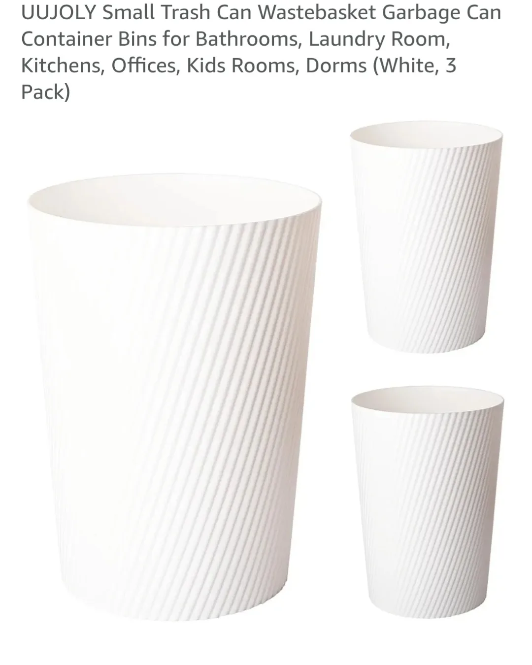 UUJOLY White Small Trash Cans (6 Pack) thumbnail