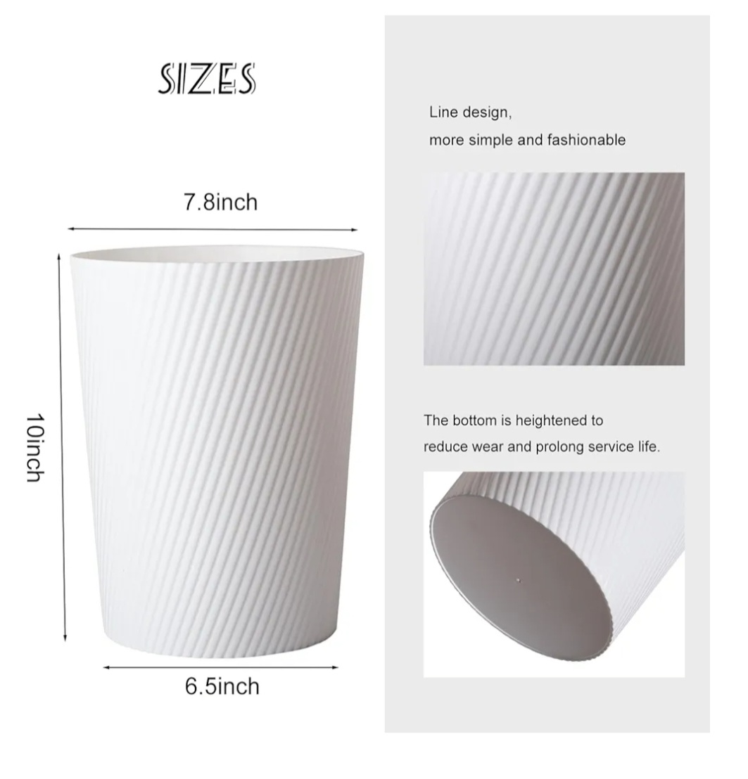 UUJOLY White Small Trash Cans (6 Pack) - photo 2