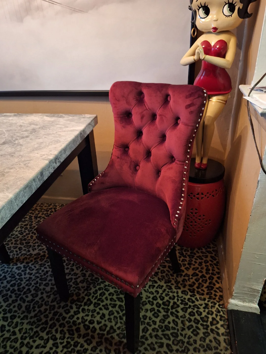 Burgundy Velvet Dining Chairs BRAND NEW image indicator(2)