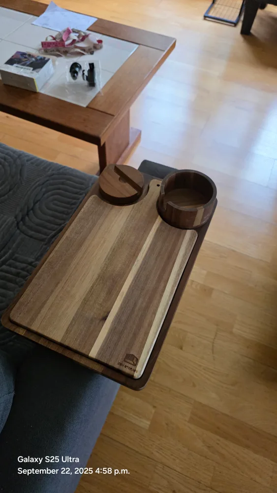 ZenStorage Couch Arm Table 4-in-1 Wood Sofa Tray image indicator(3)