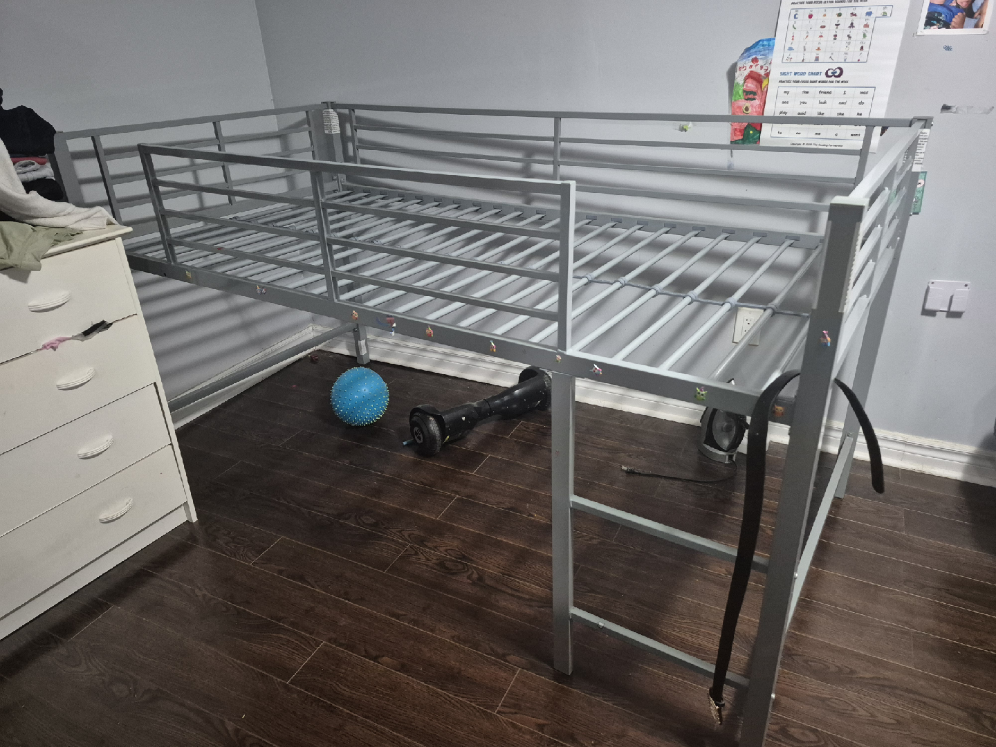 Grey Metal Loft Bed Frame - photo 2