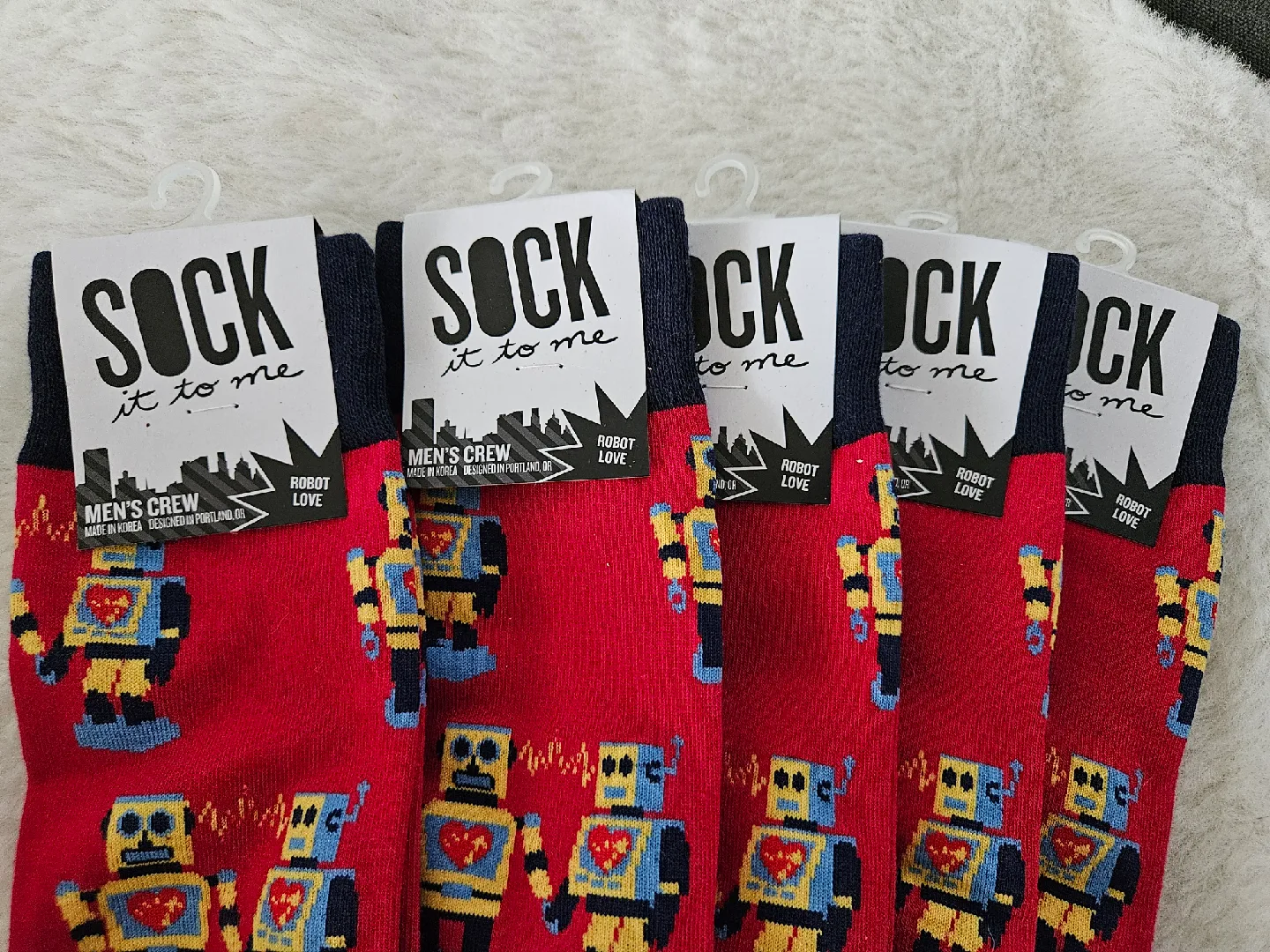 New SOCK it to me Robot Love Crew Socks image indicator(5)