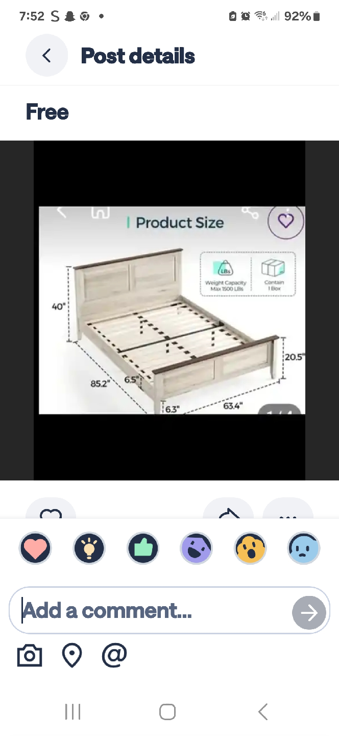 Bed Frame - 63.4" x 85.2"