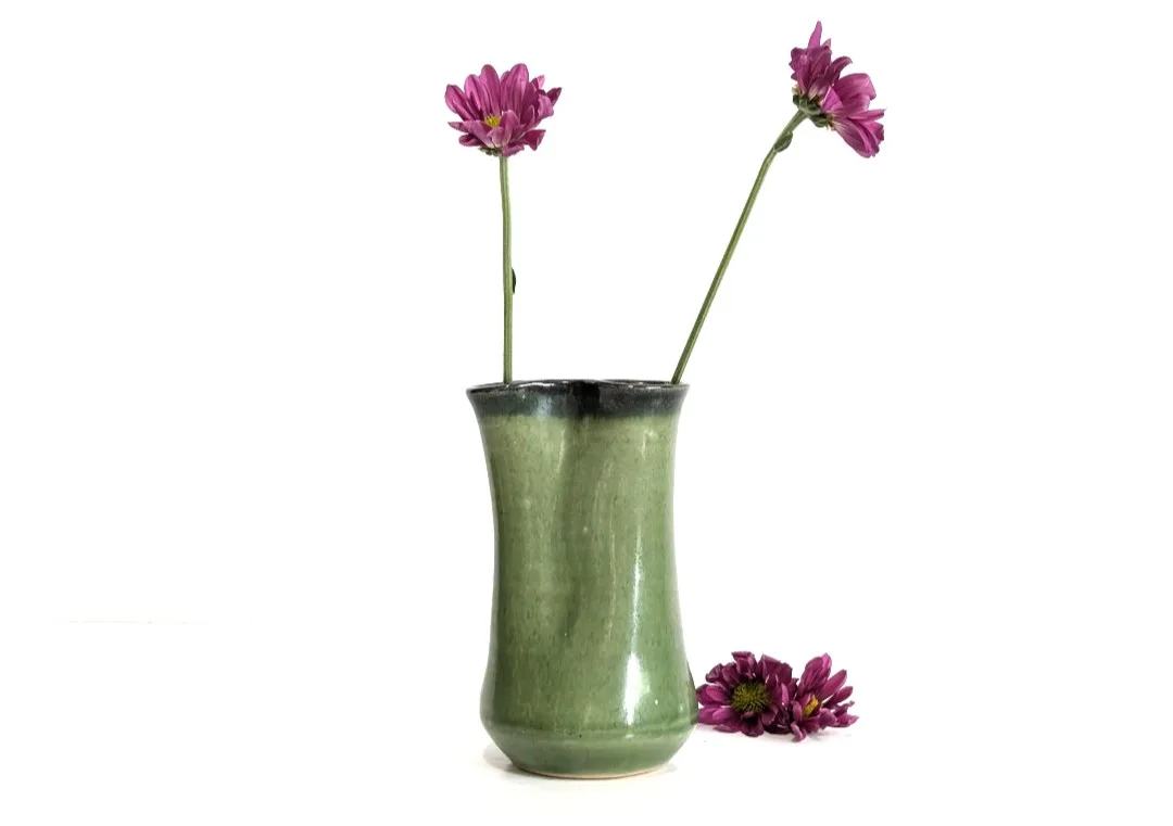 Handmade Pinched Pottery Vase ~ Retro Bohemian Decor image indicator(4)