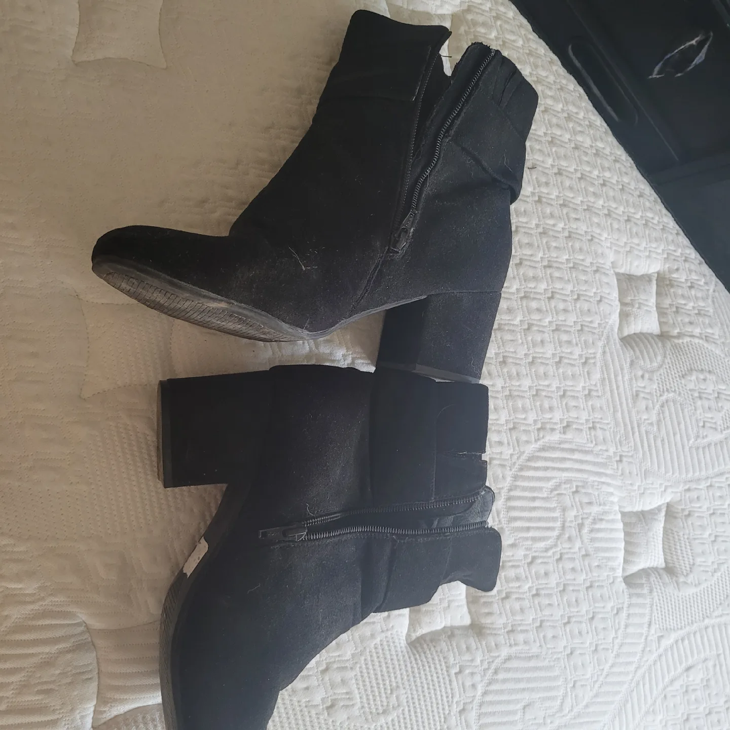 Womans faux suede ankle bootie - size 11 wide image indicator(2)