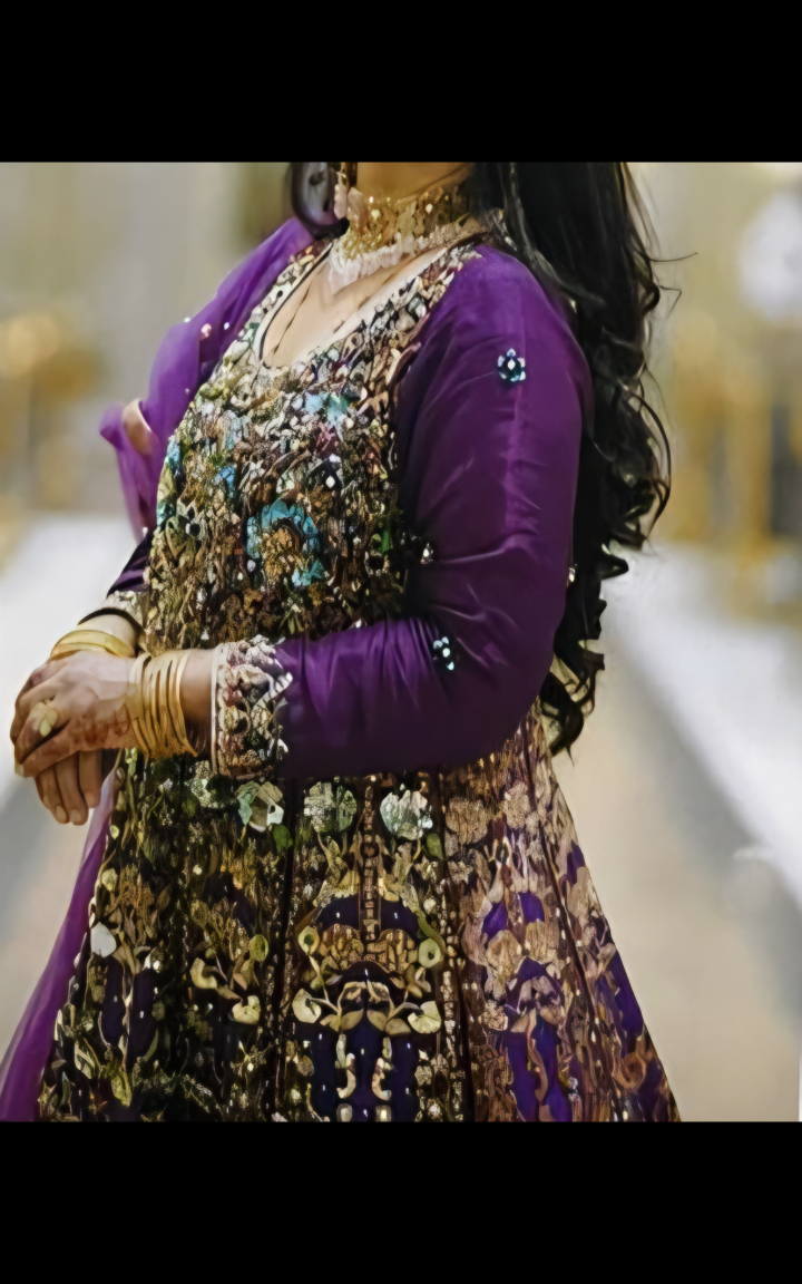 Purple Embroidered Anarkali Dress - photo 4