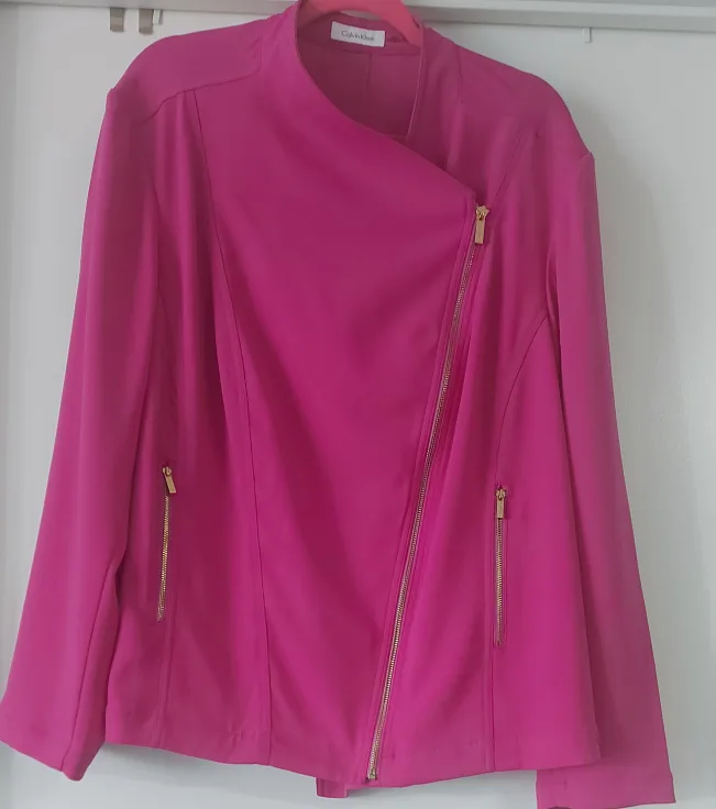 Calvin Klein Pink Moto Jacket - Size 20 thumbnail