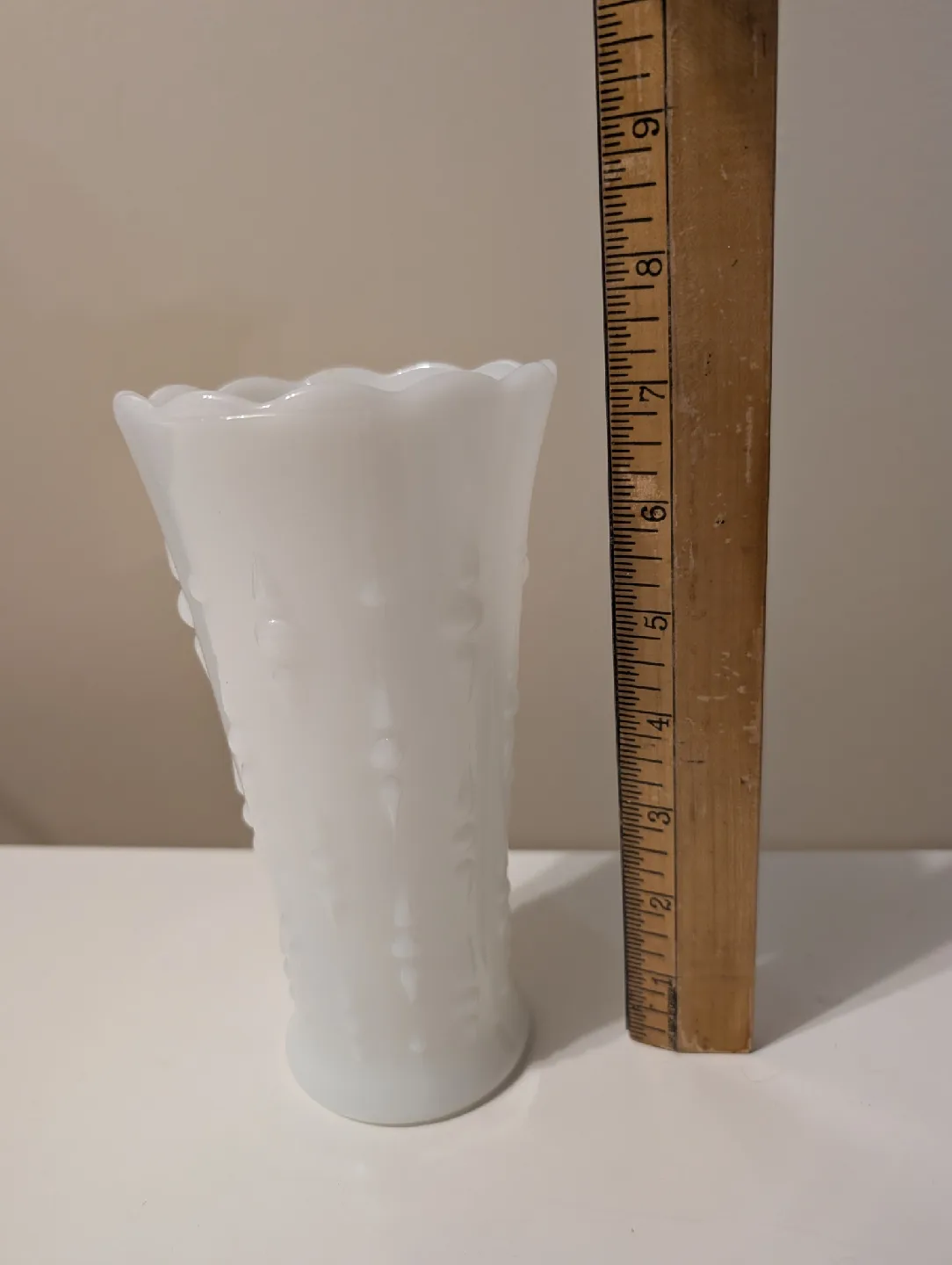 Vintage Milk Glass Vase, 8 inches tall image indicator(4)