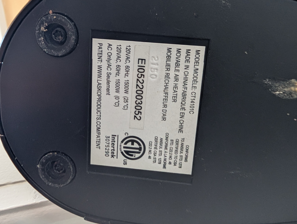 Lasko CT14101C Movable Air Heater - photo 4