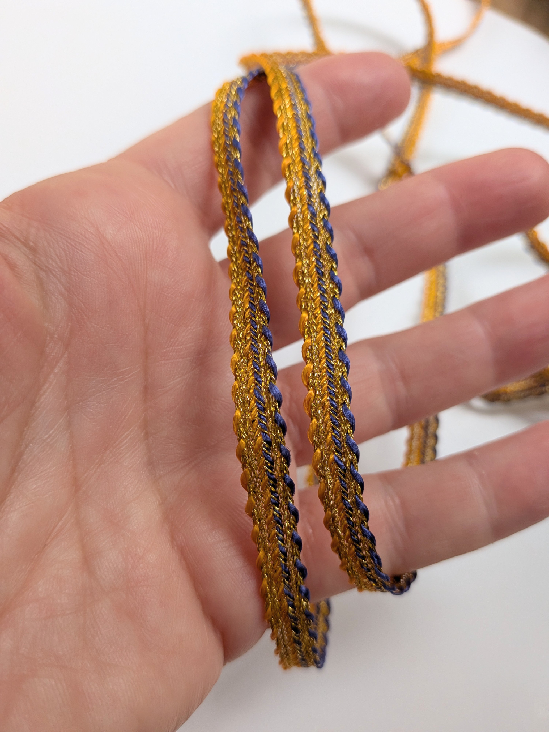 Vitg Gold and Blue Decorative Trim - THREE YARDS