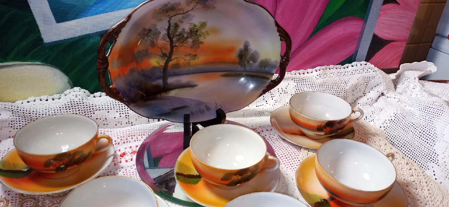 Vintage Noritake Hand Painted Japan Tea Set image indicator(9)