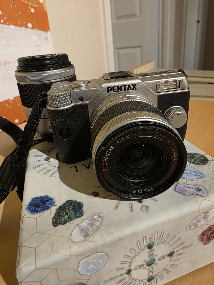 PENTAX Q10 Silver 12.4MP Digital Camera w/ 2 Lens from Japan