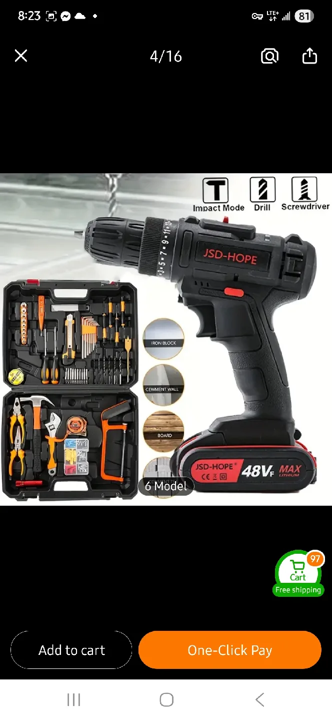 NEW 48VF MAX Cordless Drill Combo Kit 🪛 image indicator(5)