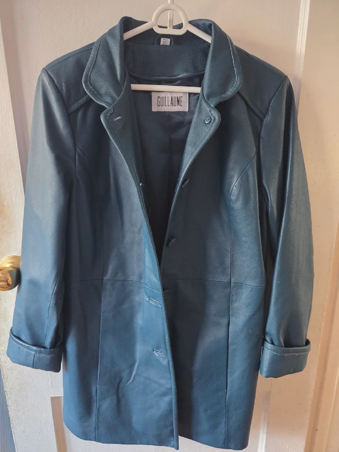 Guillaume Teal Leather Jacket - Size M thumbnail