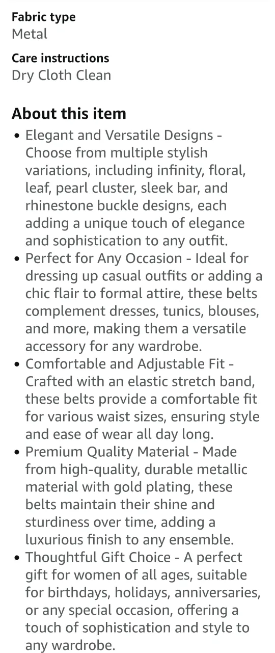 Fashion Metal Elastic Stretchy Chain Belt image indicator(8)