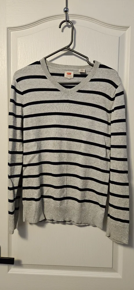 Levi's Striped V-Neck Sweater - Size Sm thumbnail