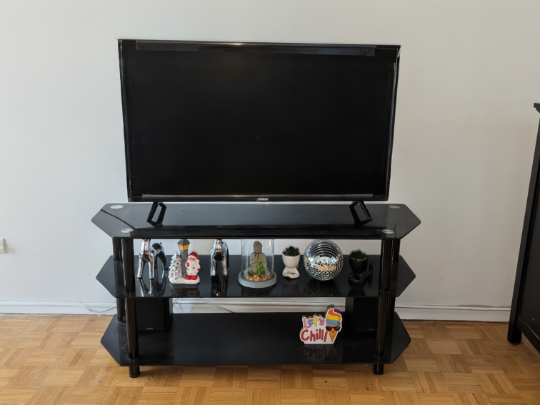 Black Glass TV Stand