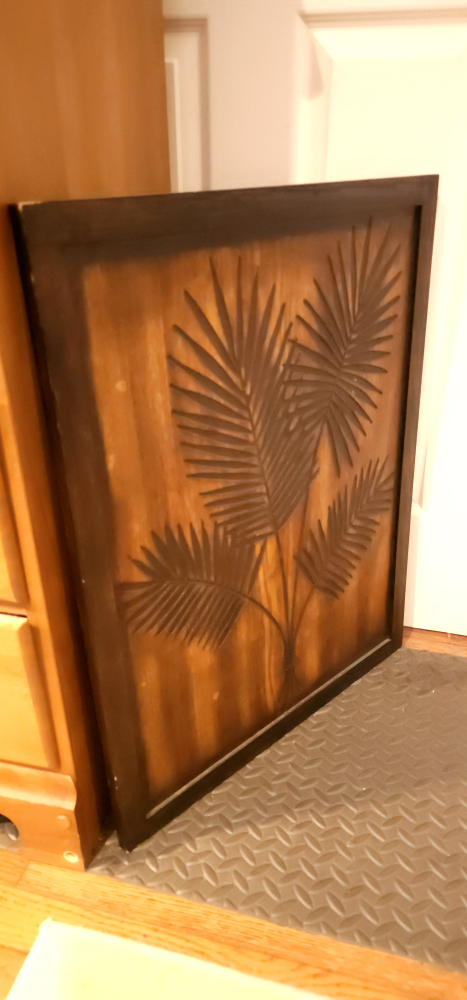 Hand carved wooden wall art