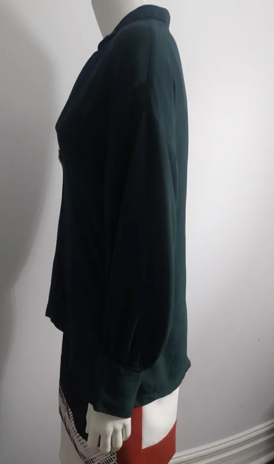 Green Blouse with Unique Button Medium image indicator(3)