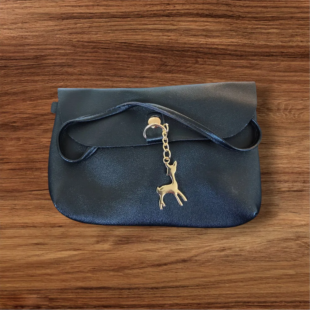 Navy Blue Handbag with Deer Charm thumbnail