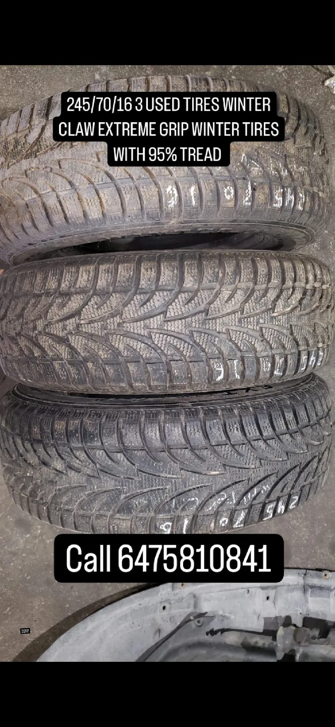 245/70/16 Winter Tires - 3 Used Tires with 95% Tread thumbnail
