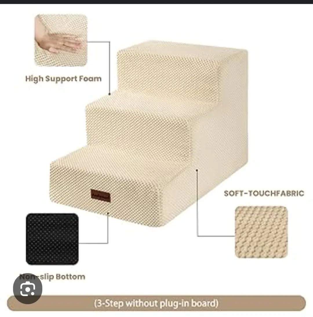 3-Step Pet EHEYCIGA Stairs - Beige thumbnail