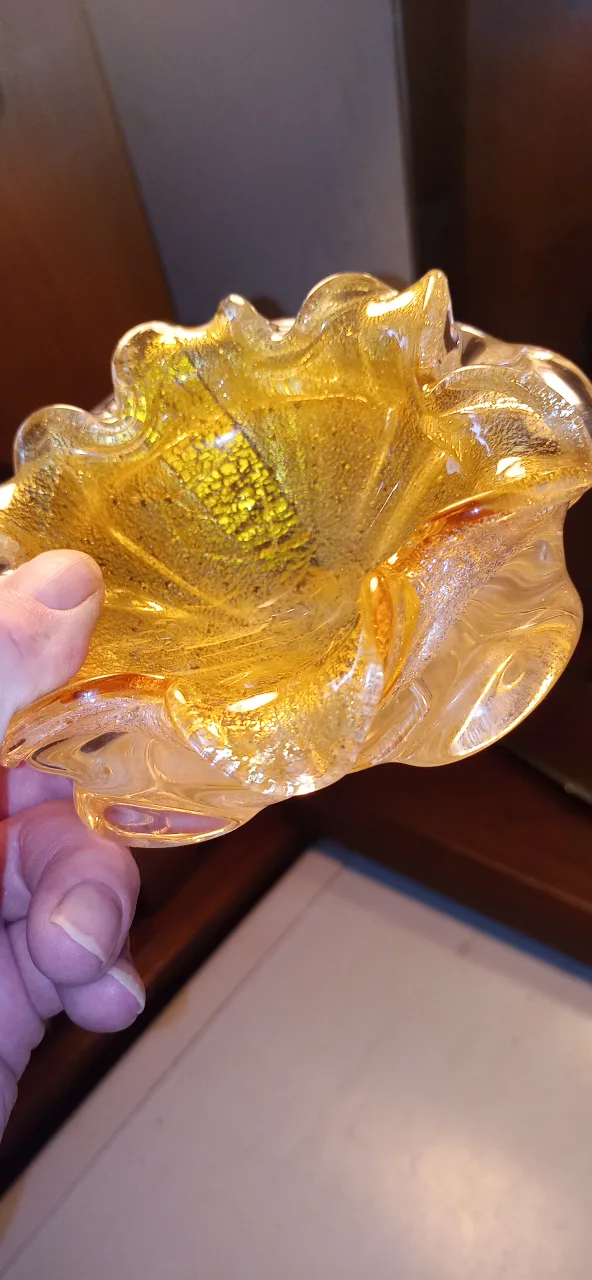 Genuine Murano Art Glass Bowls - Red & Gold image indicator(3)