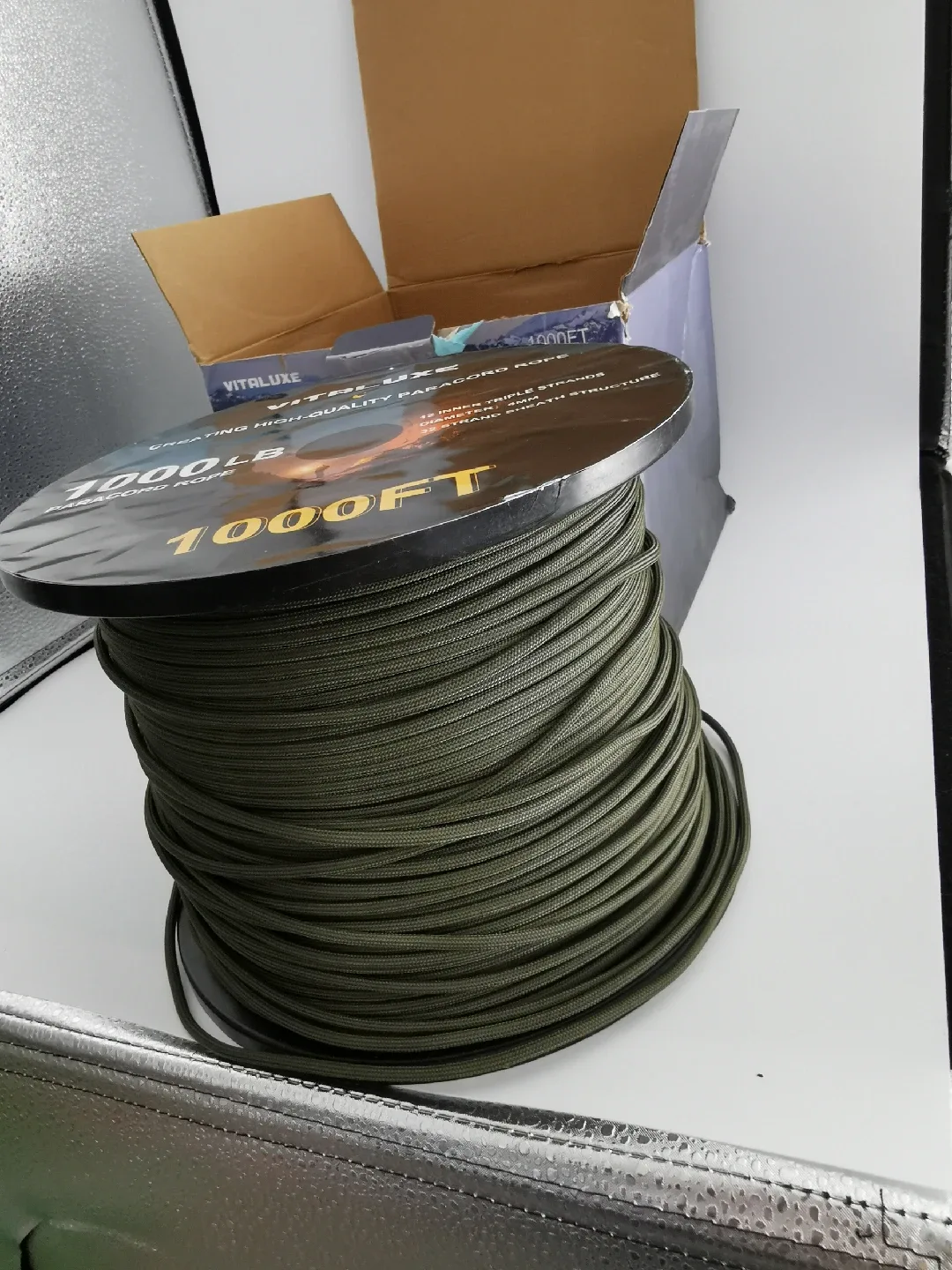 VITALUXE 1000lb Paracord Rope - Army Green, 1000ft image indicator(5)