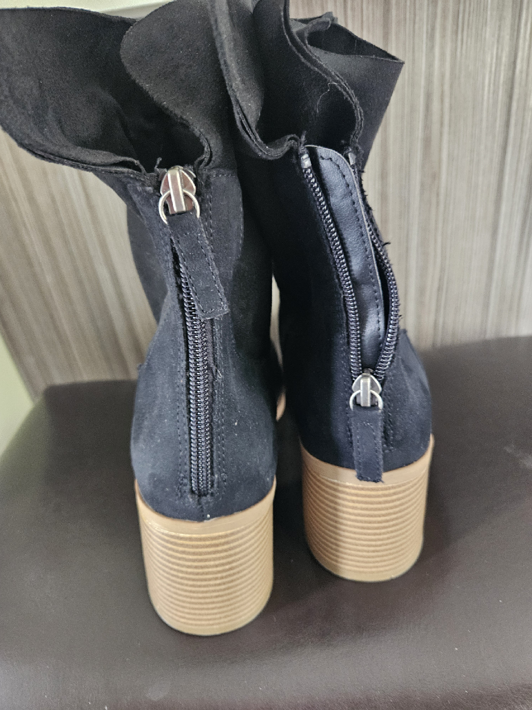 Sun + Stone Black Suede Ankle Boots - Size 10 - photo 4
