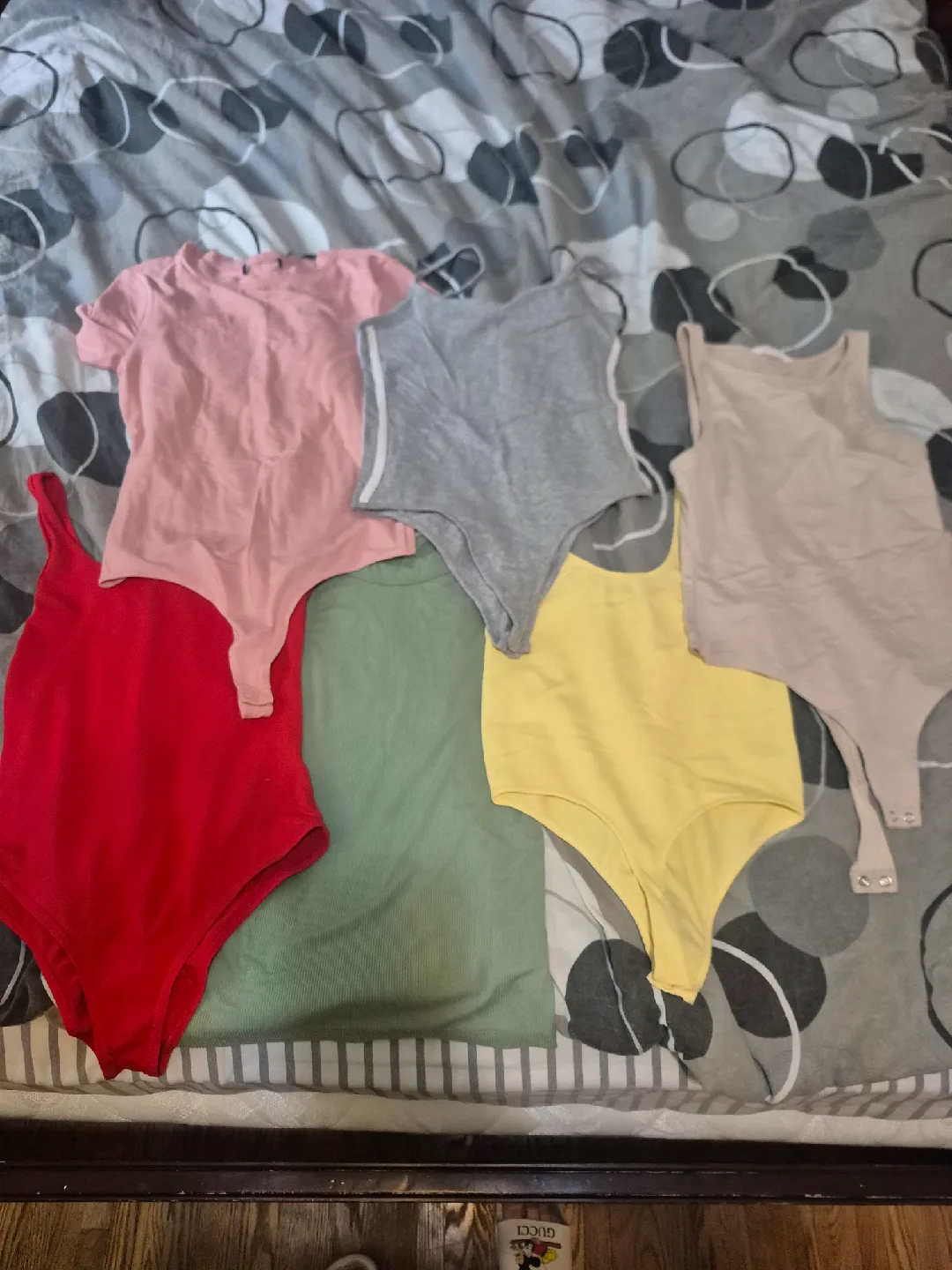 Assorted Bodysuits - Red, Pink, Grey, Green, Yellow thumbnail