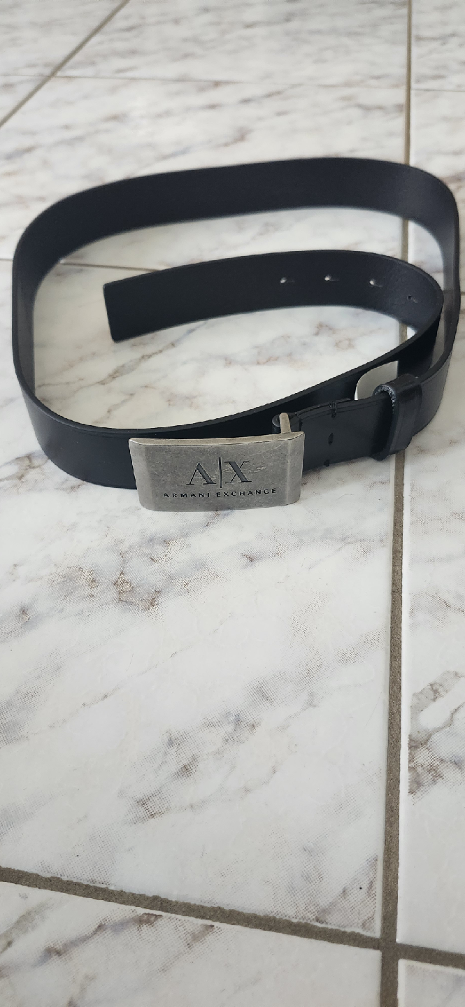 Armani Exchange Black Leather Belt - Size 38 - photo 2