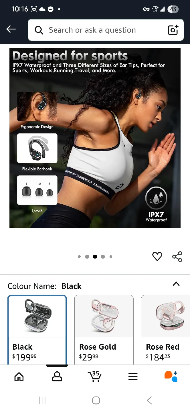 NEW Wireless Sport Earbuds Bluetooth 5.3 - Black 🎶 🎵 image indicator(5)