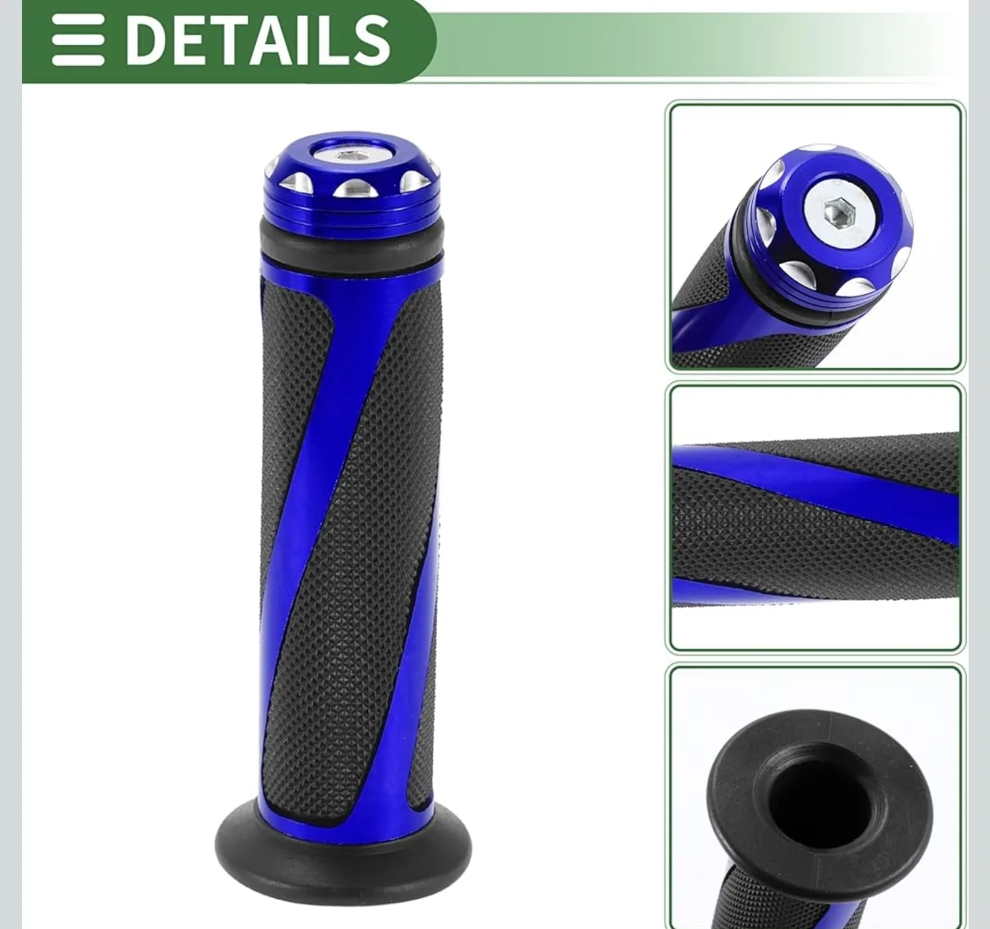 Blue Motorcycle Handlebar Grips - Non-slip Design image indicator(5)