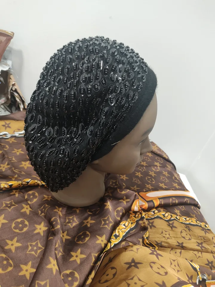 Black Beaded Beret Hat image indicator(4)