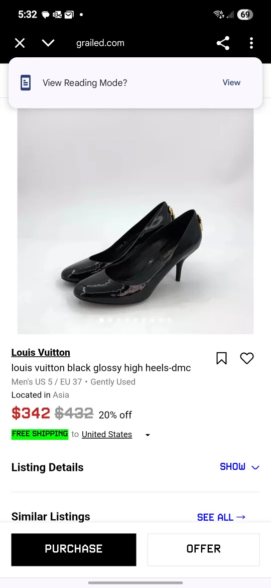 Louis Vuitton Black Patent Leather Heels Size 36 image indicator(6)