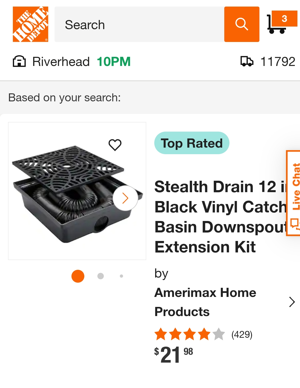 Stealth Drain 9 inch Black Vinyl Catch Basin
