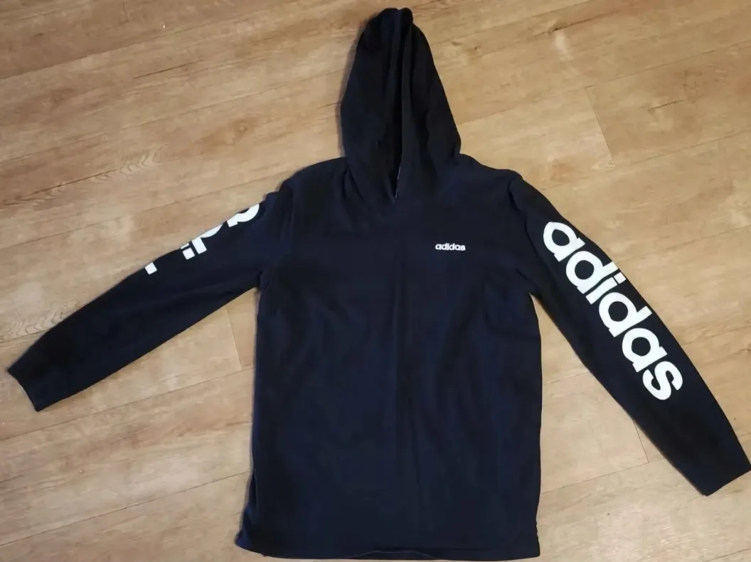 Adidas Black Long Sleeve Hoodie - Size L