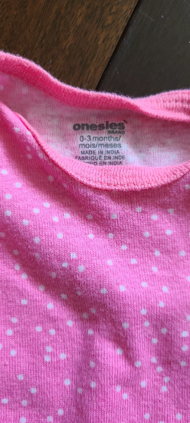 Onesies Brand Pink Polka Dot Bodysuit (0-3 Months) image indicator(3)