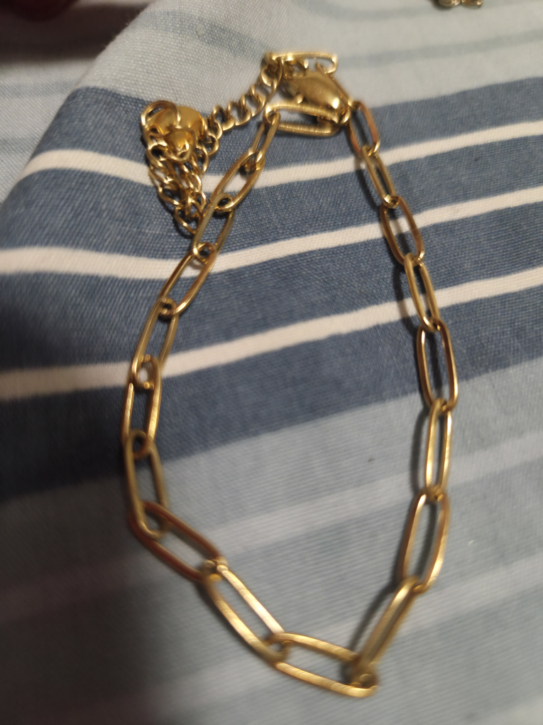Gold  coated papaerclip Chain Link bracelet
