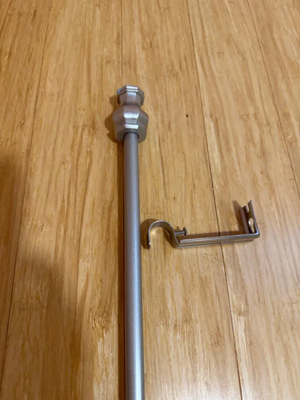 Silver Curtain Rod with Brackets thumbnail