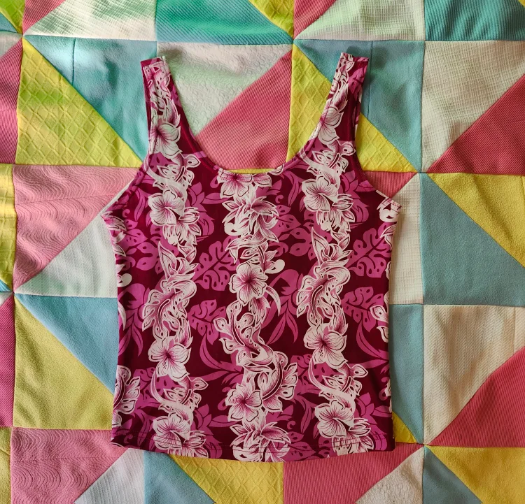 2000s Hawaiian floral tank top/swim top thumbnail